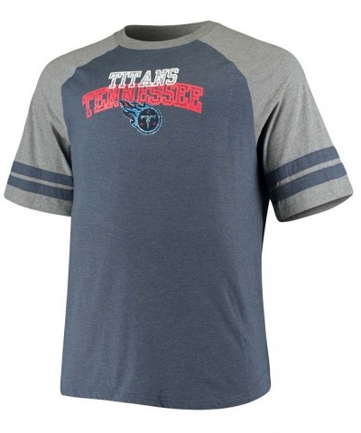 Men's Big and Tall Navy, Heathered Gray Tennessee Titans Two-Stripe Tri-Blend Raglan T-shirt $16.00 T-Shirts