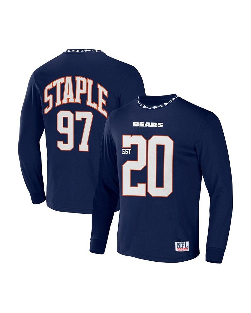 Men's NFL X Staple Navy Chicago Bears Core Long Sleeve Jersey Style T-shirt $20.68 T-Shirts