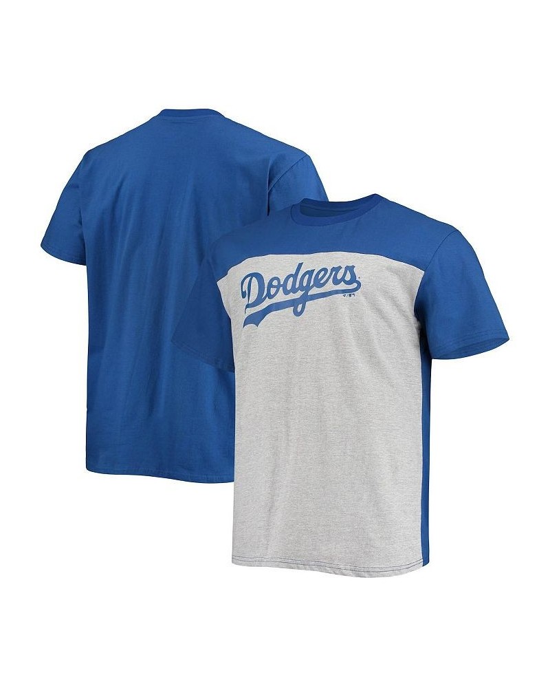 Men's Royal, Heather Gray Los Angeles Dodgers Big and Tall Colorblock T-shirt $25.80 T-Shirts