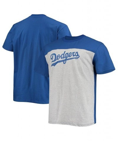 Men's Royal, Heather Gray Los Angeles Dodgers Big and Tall Colorblock T-shirt $25.80 T-Shirts