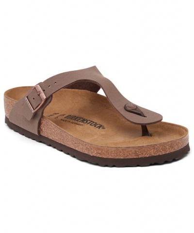 Women's Gizeh Birko-Flor Nubuck Sandals Brown $33.00 Shoes