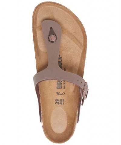 Women's Gizeh Birko-Flor Nubuck Sandals Brown $33.00 Shoes