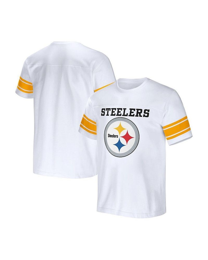 Men's NFL x Darius Rucker Collection by White Pittsburgh Steelers Football Striped T-shirt $19.20 T-Shirts