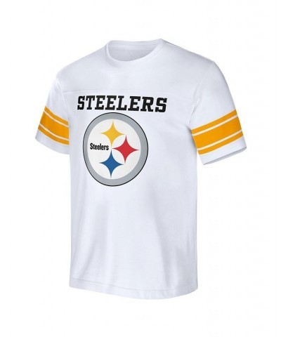 Men's NFL x Darius Rucker Collection by White Pittsburgh Steelers Football Striped T-shirt $19.20 T-Shirts