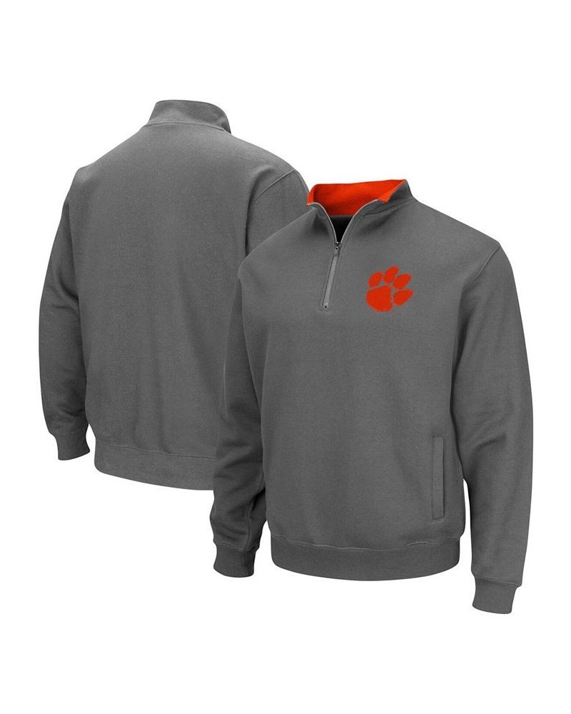 Men's Charcoal Clemson Tigers Tortugas Logo Quarter-Zip Pullover Jacket $27.72 Sweatshirt