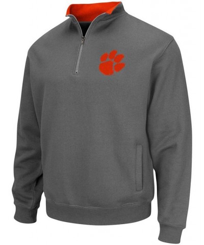 Men's Charcoal Clemson Tigers Tortugas Logo Quarter-Zip Pullover Jacket $27.72 Sweatshirt