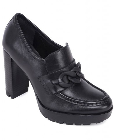 Women's Justin Lug High Heel Loafers PD01 $73.14 Shoes