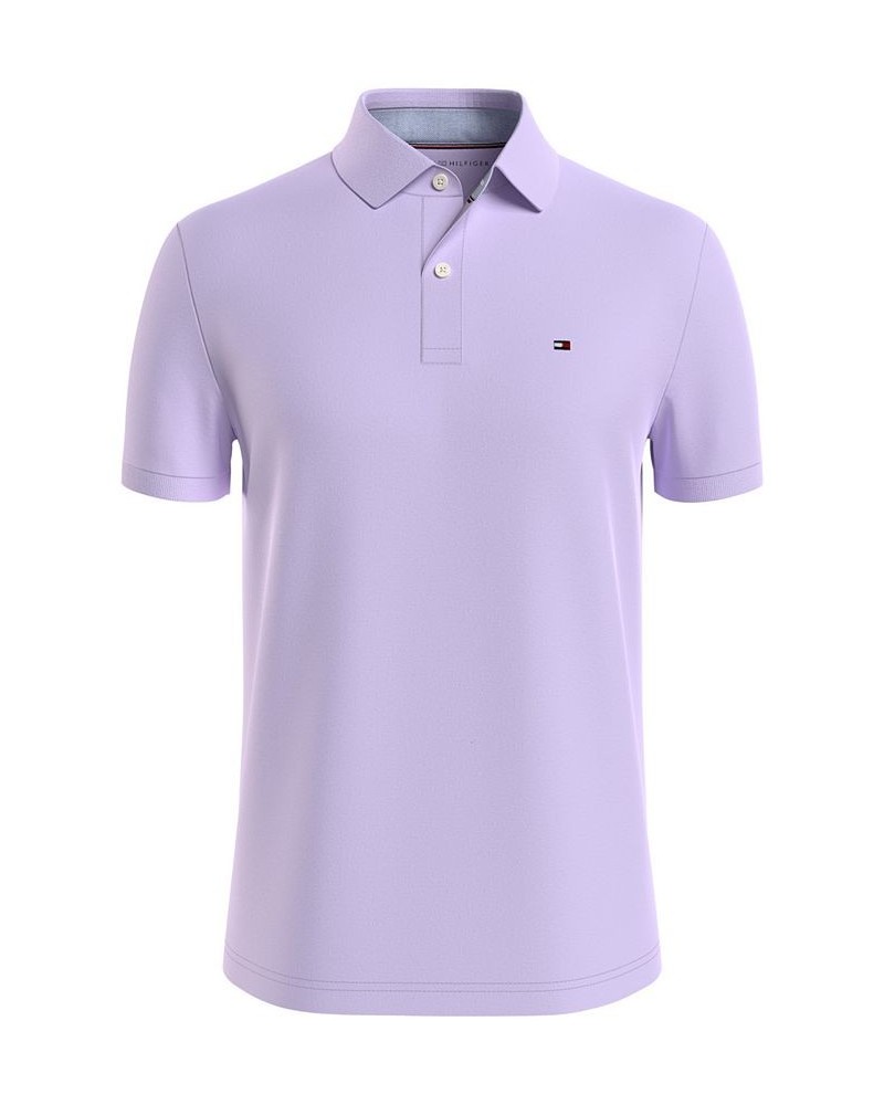 Men's Big & Tall Ivy Custom-Fit Short-Sleeve Polo Purple $34.19 Polo Shirts