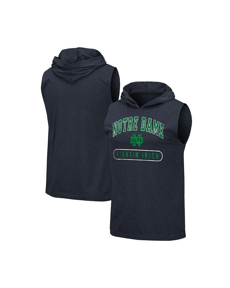 Men's Navy Notre Dame Fighting Irish Varsity Hoodie Tank Top $19.20 T-Shirts