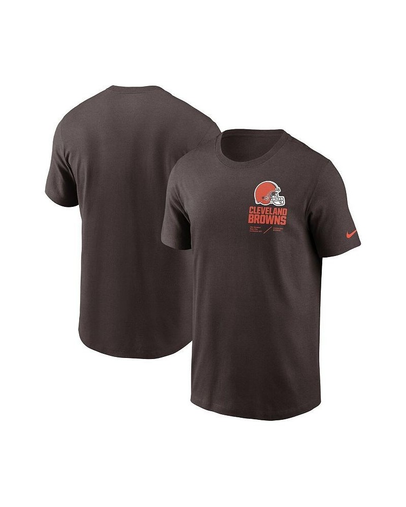 Men's Brown Cleveland Browns Infograph Lockup Performance T-shirt $29.49 T-Shirts