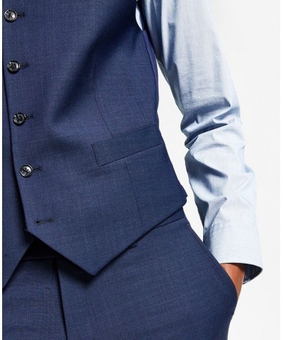 Men's Modern-Fit TH Flex Stretch Solid Suit Separates Blue Sharkskin $96.00 Suits