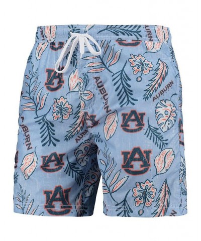 Men's Light Blue Auburn Tigers Vintage-Like Floral Swim Trunks $30.80 Swimsuits