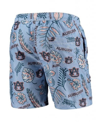 Men's Light Blue Auburn Tigers Vintage-Like Floral Swim Trunks $30.80 Swimsuits