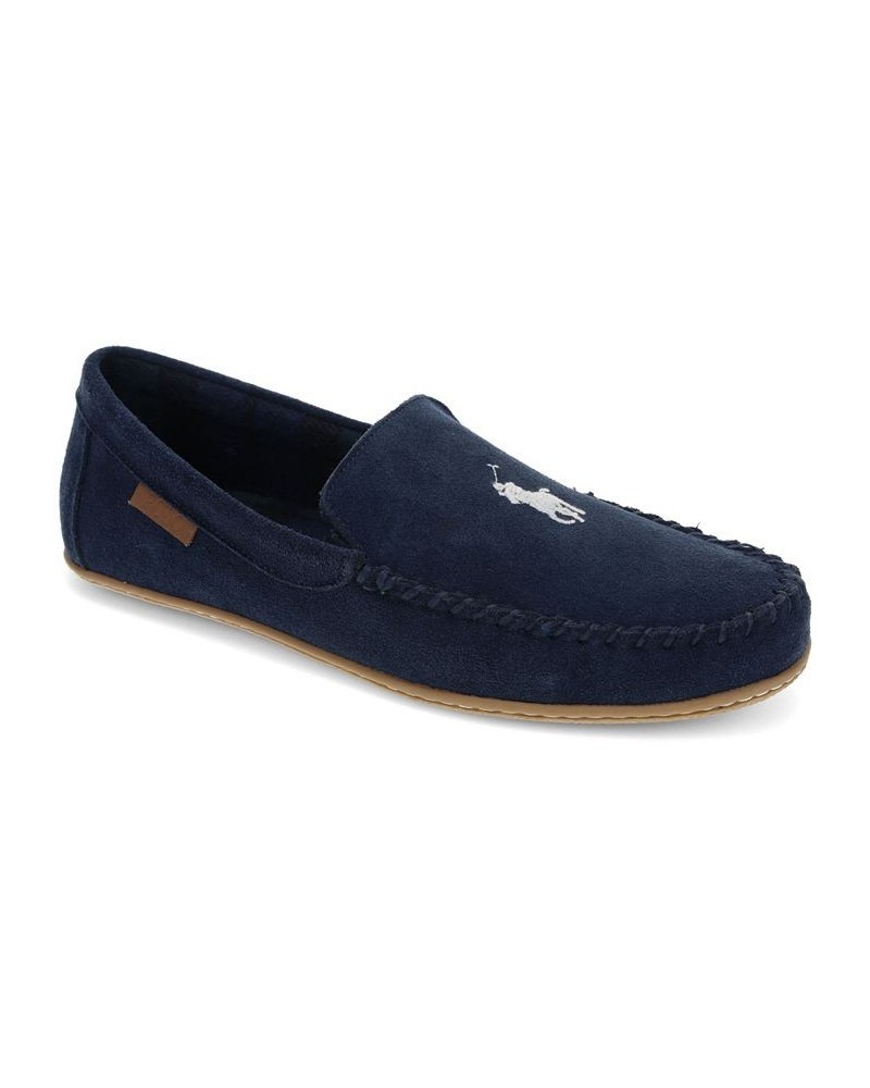 Men's Collins Genuine Suede Moc Slipper Blue $45.00 Shoes