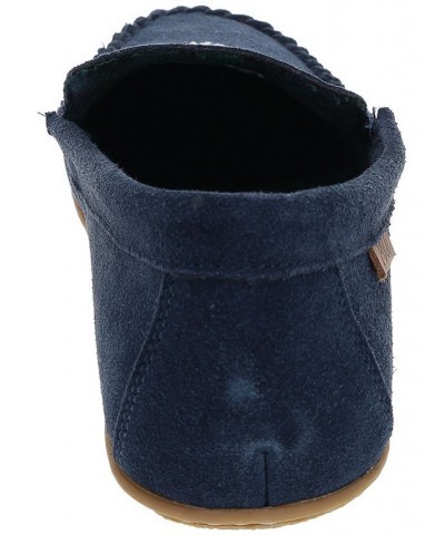 Men's Collins Genuine Suede Moc Slipper Blue $45.00 Shoes