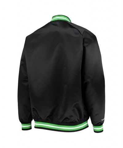 Men's Black Austin FC Satin Full-Snap Raglan Jacket $50.40 Jackets