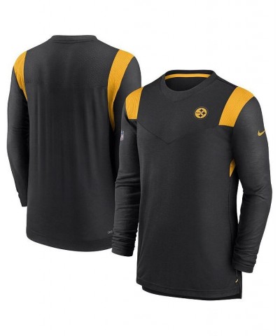 Men's Black Pittsburgh Steelers Sideline Tonal Logo Performance Player Long Sleeve T-shirt $41.24 T-Shirts