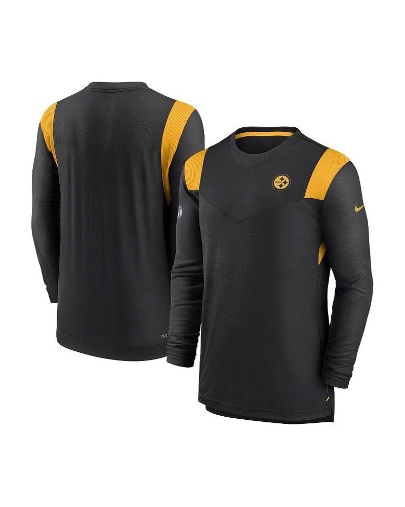 Men's Black Pittsburgh Steelers Sideline Tonal Logo Performance Player Long Sleeve T-shirt $41.24 T-Shirts