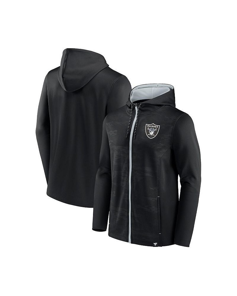 Men's Branded Black, Silver Las Vegas Raiders Ball Carrier Full-Zip Hoodie $29.04 Sweatshirt