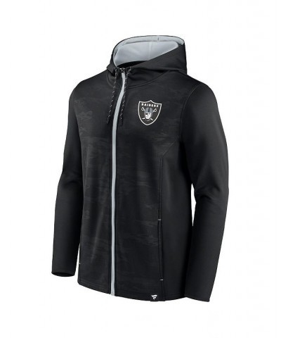 Men's Branded Black, Silver Las Vegas Raiders Ball Carrier Full-Zip Hoodie $29.04 Sweatshirt