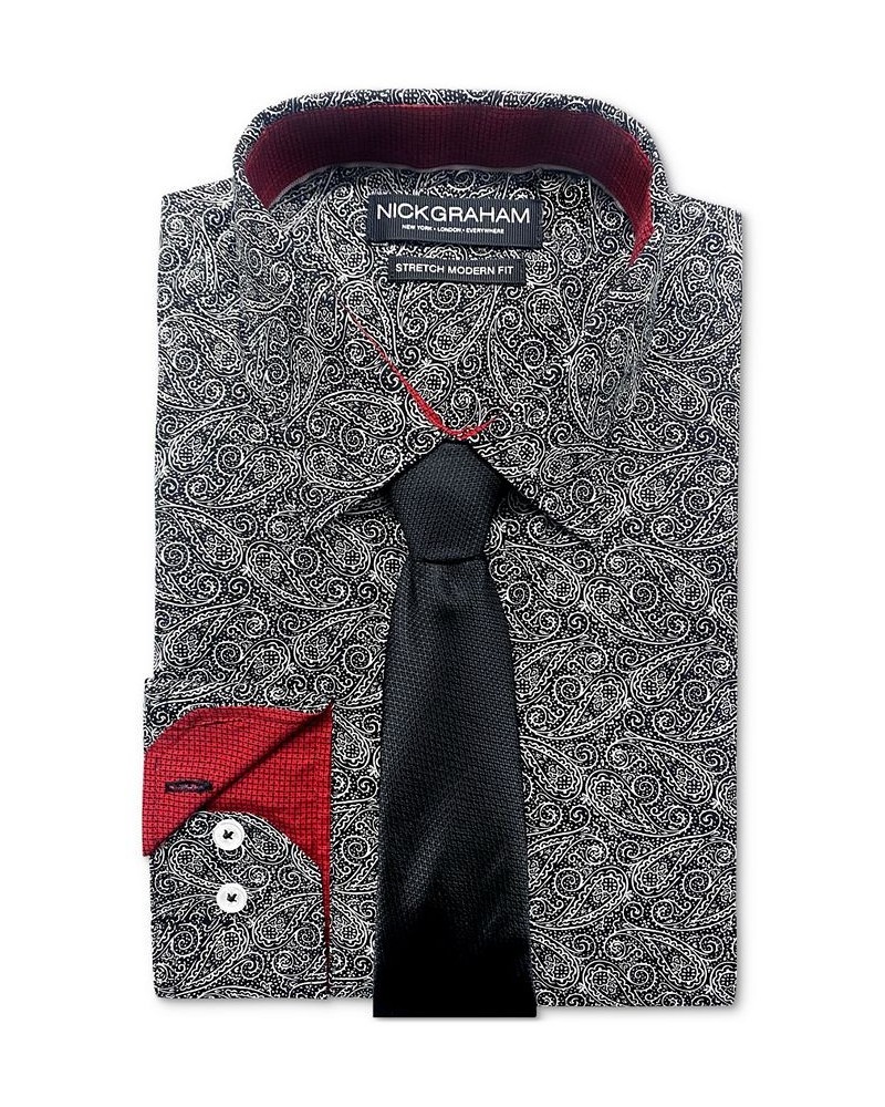 Men's Modern-Fit Dress Shirt & Tie Set Black $19.63 Dress Shirts