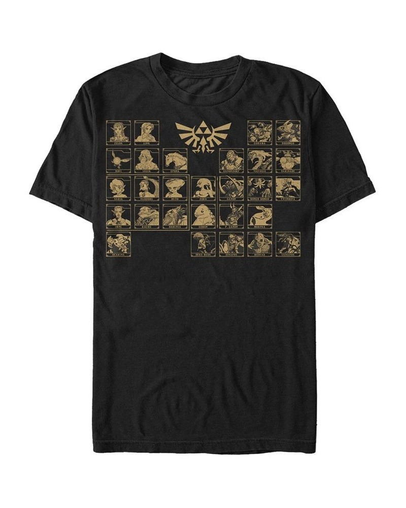 Nintendo Men's Legend of Zelda Periodic Table of Characters Short Sleeve T-Shirt Black $16.10 T-Shirts