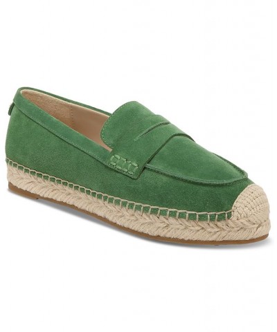 Kai Tailored Platform Espadrille Loafer Flats Green $63.00 Shoes