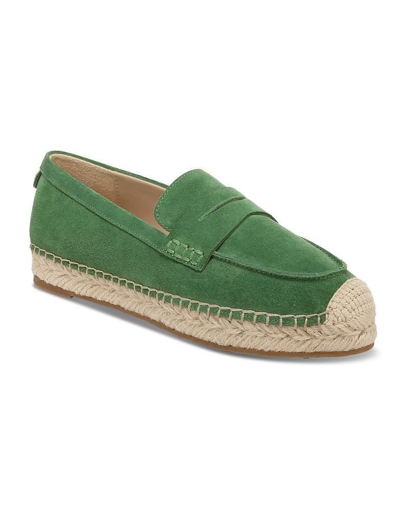 Kai Tailored Platform Espadrille Loafer Flats Green $63.00 Shoes