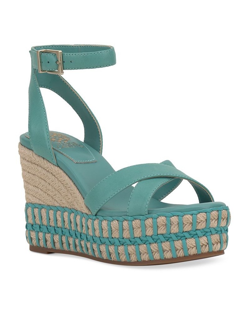 Fettana Ankle-Strap Espadrille Platform Wedge Sandals PD04 $45.15 Shoes