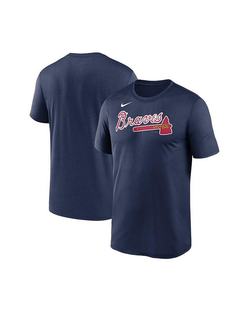 Men's Navy Atlanta Braves New Legend Wordmark T-shirt $23.50 T-Shirts