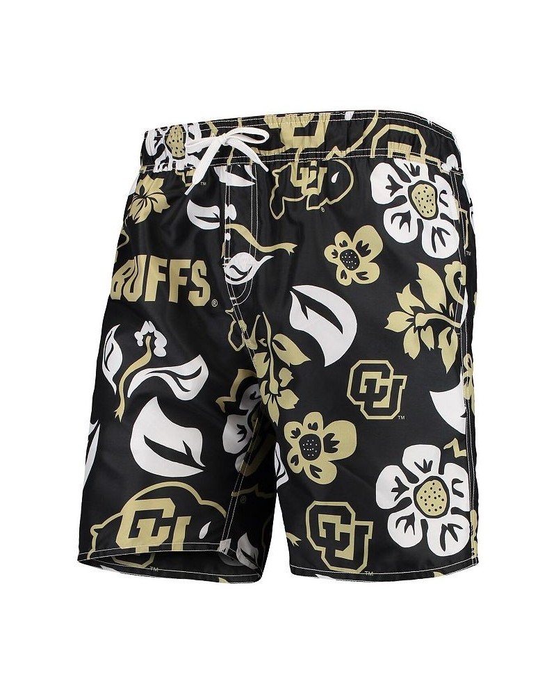 Men's Black Colorado Buffaloes Floral Volley Swim Trunks $34.30 Swimsuits