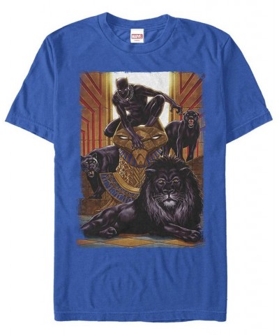 Men's King Panther Short Sleeve Crew T-shirt Blue $20.99 T-Shirts