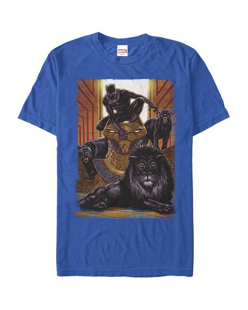 Men's King Panther Short Sleeve Crew T-shirt Blue $20.99 T-Shirts