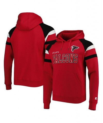 Men's Red Atlanta Falcons Draft Fleece Raglan Pullover Hoodie $53.00 Sweatshirt