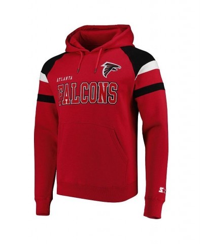 Men's Red Atlanta Falcons Draft Fleece Raglan Pullover Hoodie $53.00 Sweatshirt