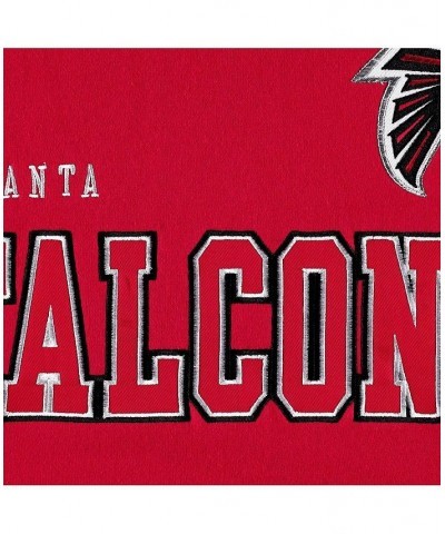 Men's Red Atlanta Falcons Draft Fleece Raglan Pullover Hoodie $53.00 Sweatshirt