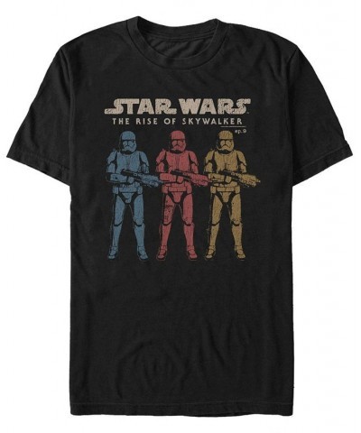 Star Wars Men's Episode IX Rise of Skywalker Rainbow Troopers T-shirt Black $15.75 T-Shirts