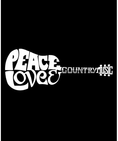 Men's Peace Love Country Word Art Long Sleeve Hooded Sweatshirt Black $32.39 Sweatshirt