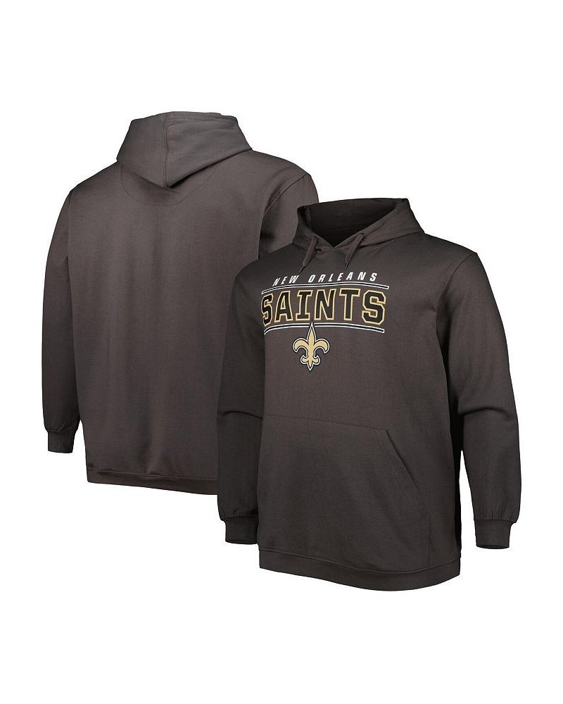 Men's Charcoal New Orleans Saints Big and Tall Logo Pullover Hoodie $40.42 Sweatshirt