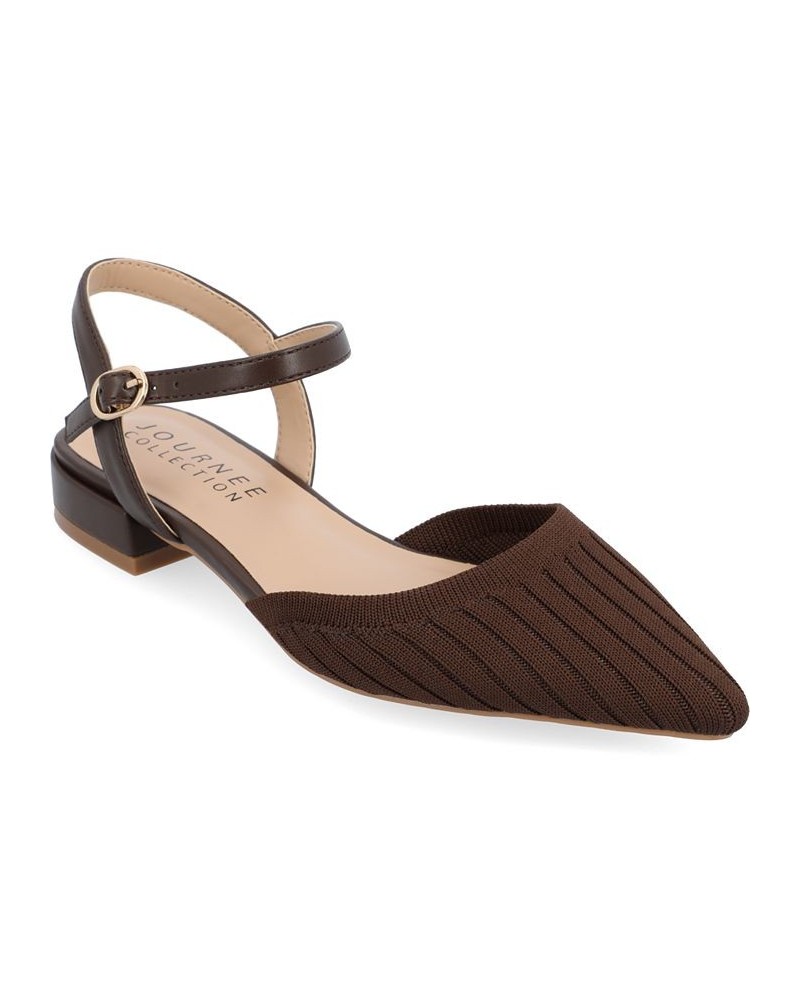 Women's Ansley Knit Flat Brown $45.89 Shoes