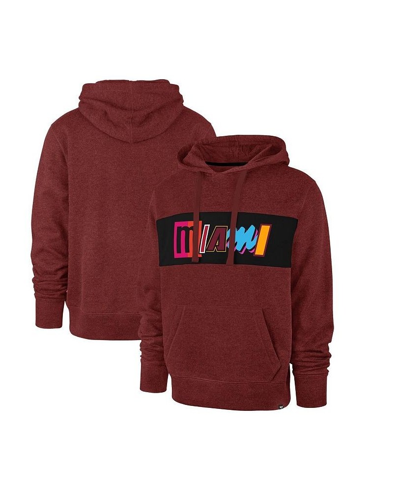 Men's '47 Red Miami Heat 2021/22 City Edition Wordmark Chest Pass Pullover Hoodie $29.57 Sweatshirt