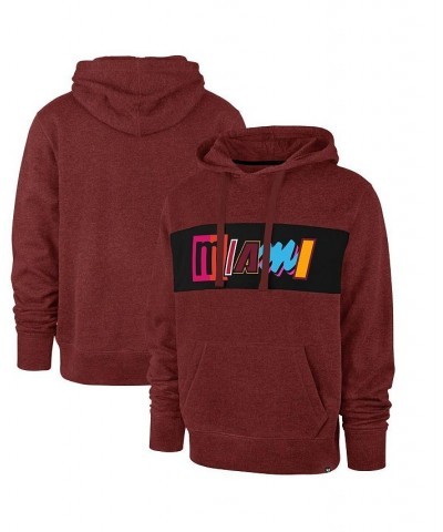 Men's '47 Red Miami Heat 2021/22 City Edition Wordmark Chest Pass Pullover Hoodie $29.57 Sweatshirt