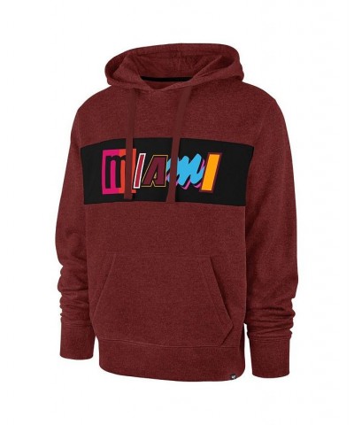 Men's '47 Red Miami Heat 2021/22 City Edition Wordmark Chest Pass Pullover Hoodie $29.57 Sweatshirt