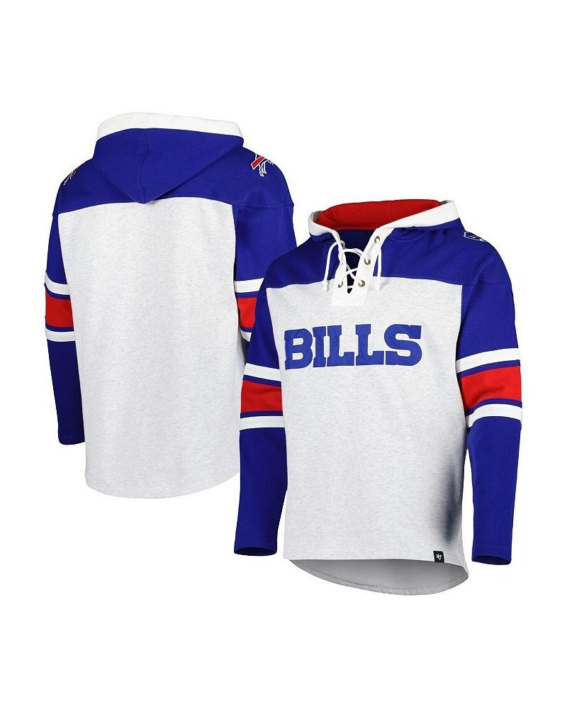 Men's Buffalo Bills Heather Gray Gridiron Lace-Up Pullover Hoodie $54.00 Sweatshirt