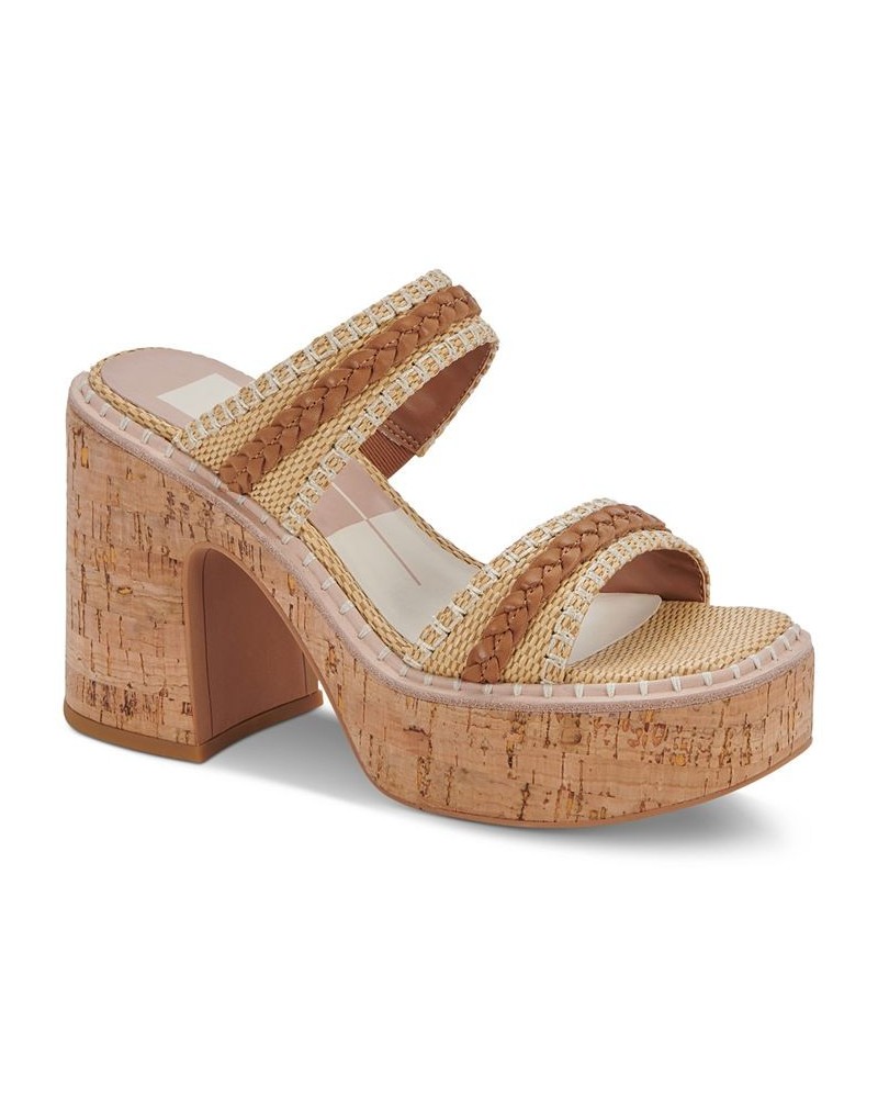 Women's Whim Woven Slip-On Platform Sandals Brown $46.50 Shoes