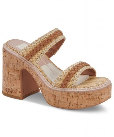 Women's Whim Woven Slip-On Platform Sandals Brown $46.50 Shoes