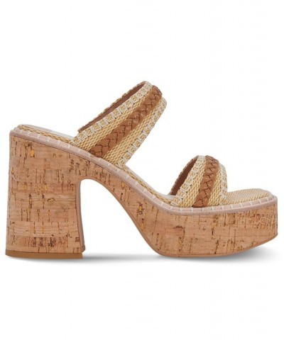 Women's Whim Woven Slip-On Platform Sandals Brown $46.50 Shoes