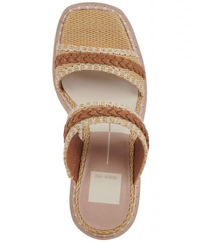 Women's Whim Woven Slip-On Platform Sandals Brown $46.50 Shoes