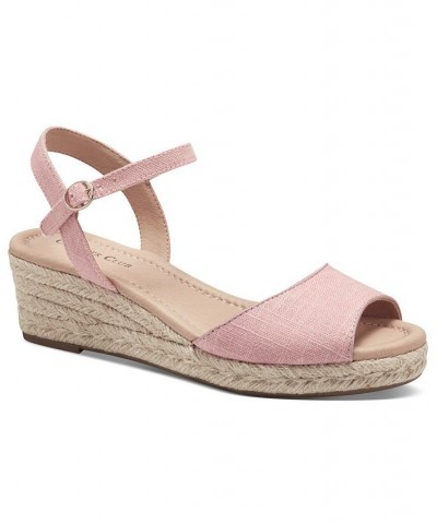 Luchia Platform Wedge Sandals Pink $34.75 Shoes