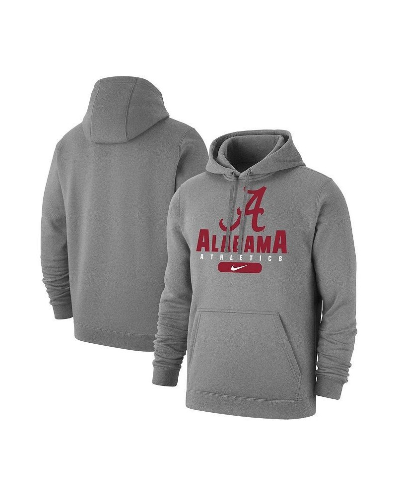 Men's Heathered Gray Alabama Crimson Tide Big and Tall Club Stack Fleece Pullover Hoodie $39.95 Sweatshirt